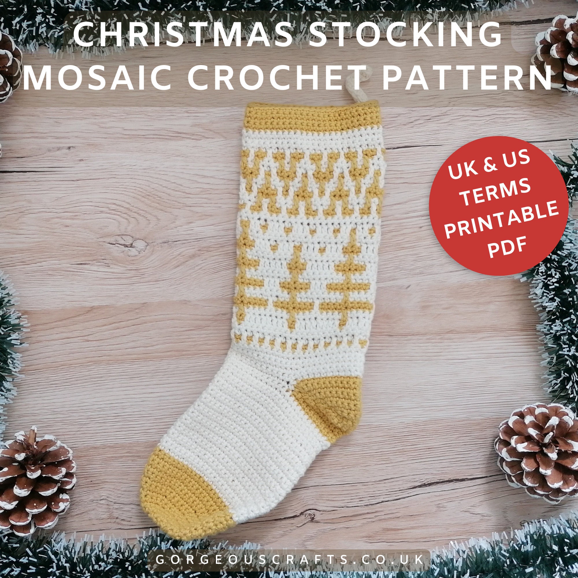 39 Christmas Stocking Crochet Patterns for Handmade Holiday Keepsakes 25 Inset Mosaic Crochet Christmas Stocking Pattern: Nordic