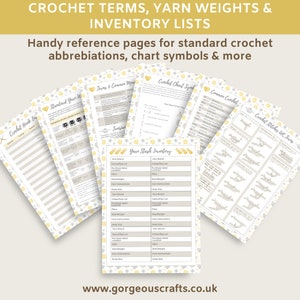 Printable Crochet Project Planner, Organise Your Projects and Patterns, Incl. Crochet Abbreviations, Chart Symbols & More, digital download image 4