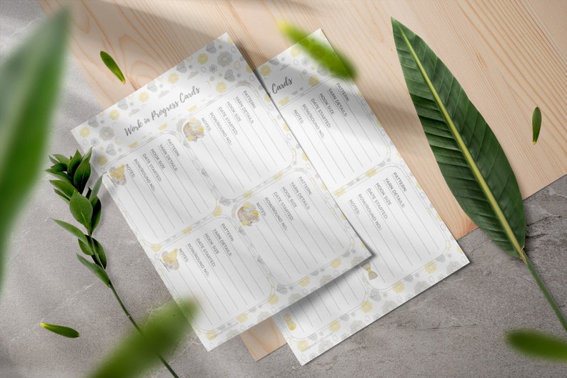 Printable Work in Progress Cards: Crochet or Knitting Project Tracker ...