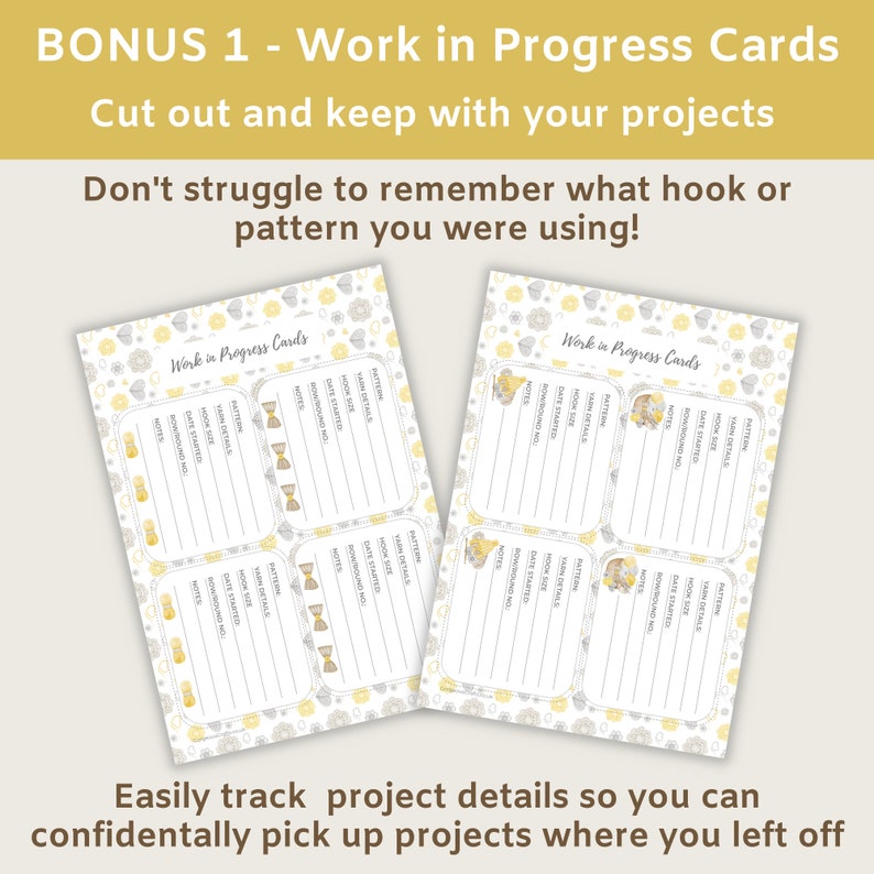Printable Crochet Project Planner, Organise Your Projects and Patterns, Incl. Crochet Abbreviations, Chart Symbols & More, digital download image 8