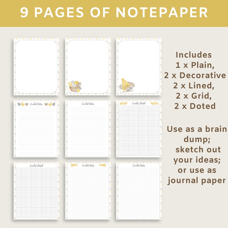 Printable Crochet Project Planner, Organise Your Projects and Patterns, Incl. Crochet Abbreviations, Chart Symbols & More, digital download image 6