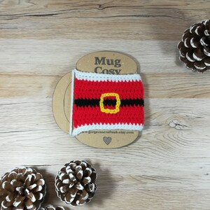 Santa Mug Cosy Crochet Pattern, Christmas Crochet Mug Cozy Pattern, Mug Sleeve, Cup Cozy, Printable PDF Digital Download image 4