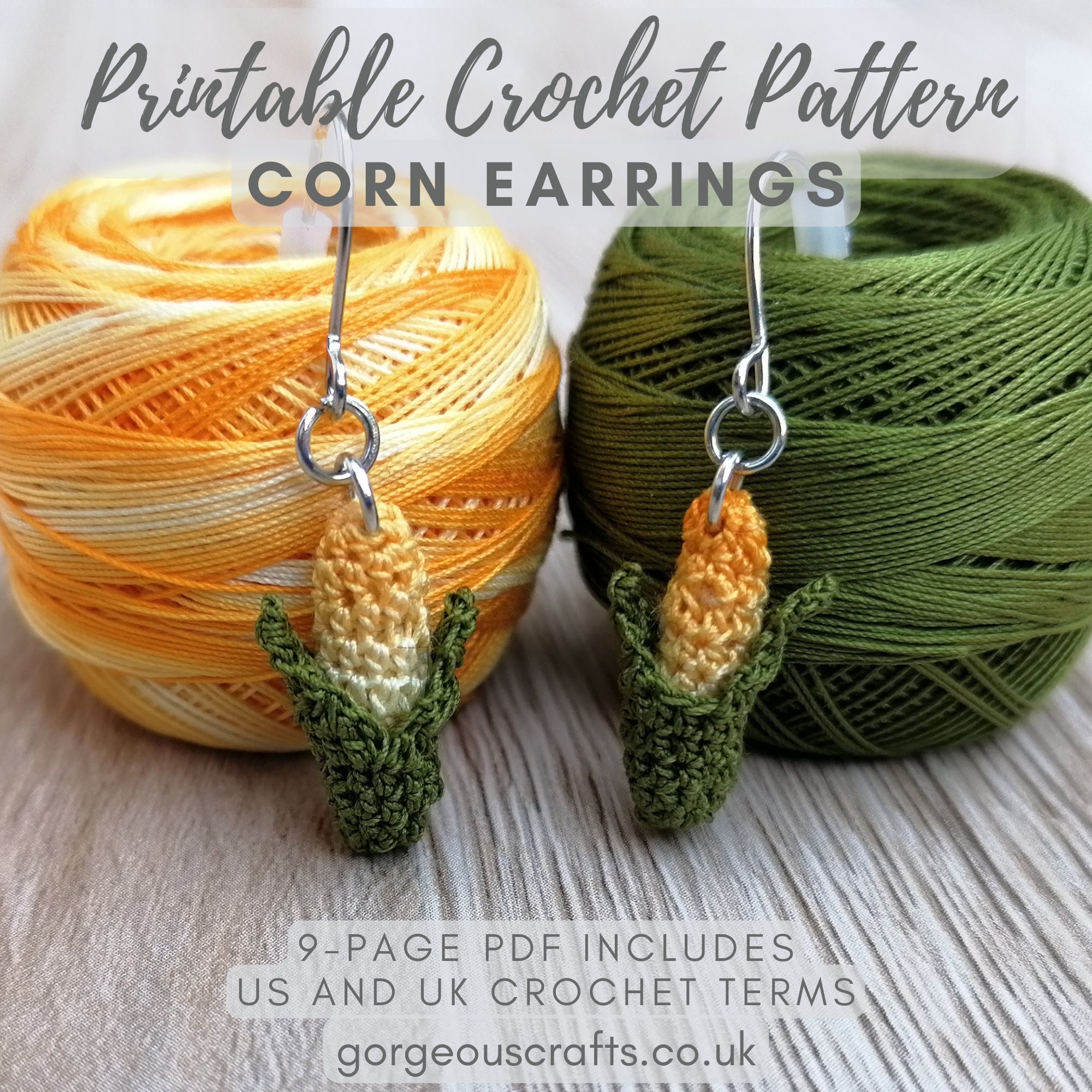 Crochet Corn Earrings Pattern: Quick Micro Crochet