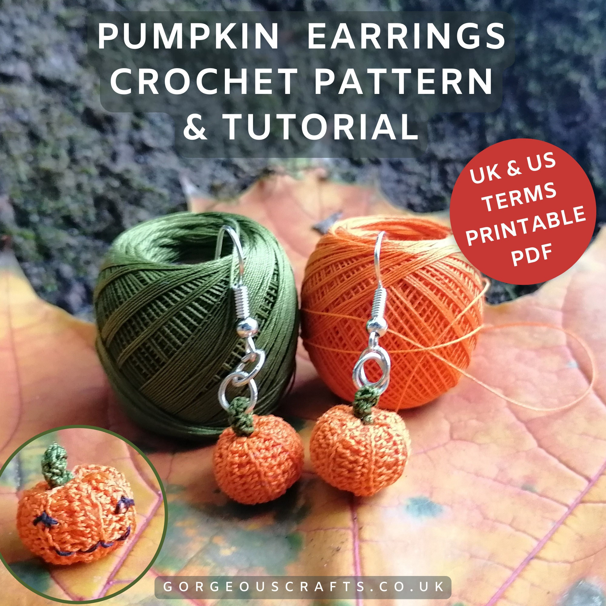 Micro Crochet Pumpkin Earrings Pattern: Quick and Easy