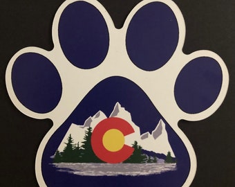 Colorado Mountain Paw Magnet or Decal