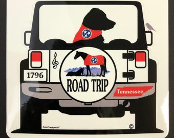 Tennessee Flag Road Trip 5" Decal