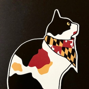 Maryland Calico, Black Cat, and Maryland Flag Cat Magnet and Decal