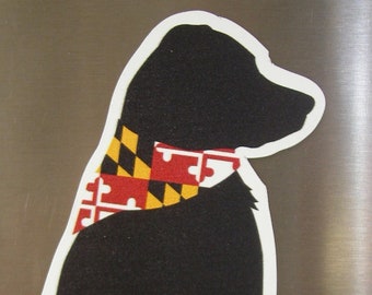 Dock Buddy Magnet or Decal Maryland Bandana on a Classic Dog from the Maryland, Baltimore, Chesapeake Bay area.