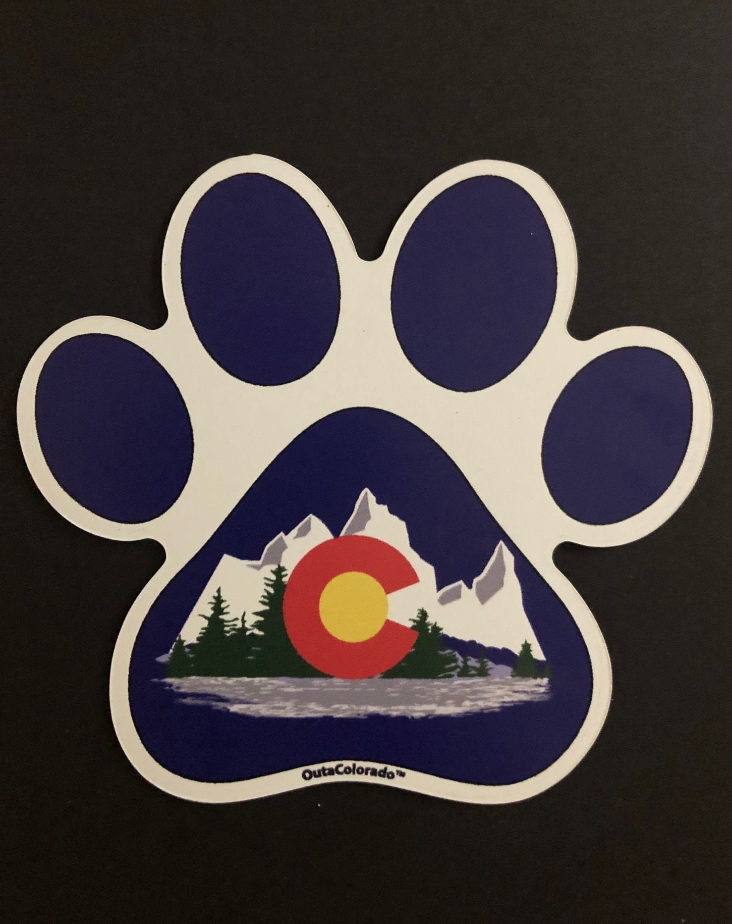 RESCUE MOM CUTE DOG PAW PRINT Fridge Car Magnet 5"x5" Large Size USA M