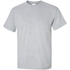 May include: A heather gray short-sleeved t-shirt. The shirt has a crew neck and a classic, casual design. The fabric appears to be a soft, comfortable material, suitable for everyday wear.