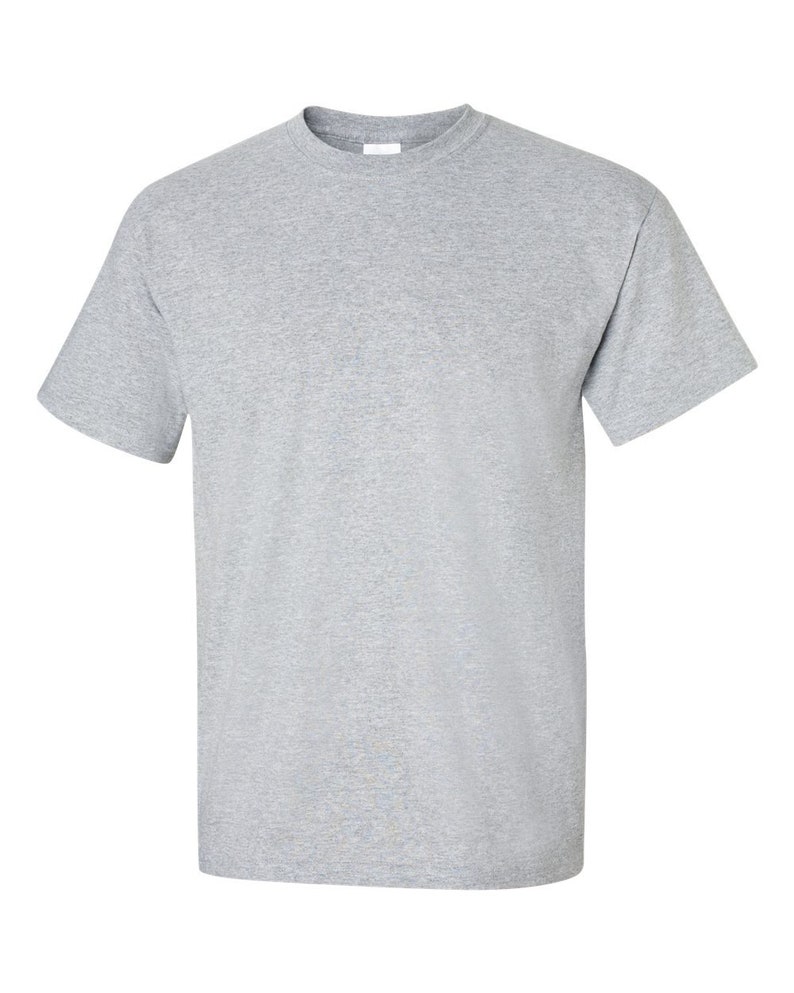 May include: A heather gray short-sleeved t-shirt. The shirt has a crew neck and a classic, casual design. The fabric appears to be a soft, comfortable material, suitable for everyday wear.