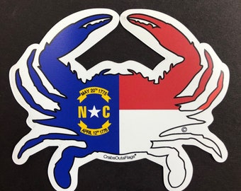 OutaCarolina NC Crab Flag Magnet or Decal