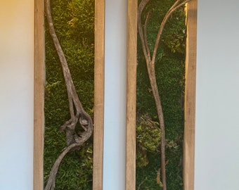 Moss wall Art   ONE piece,  6” by 24” each