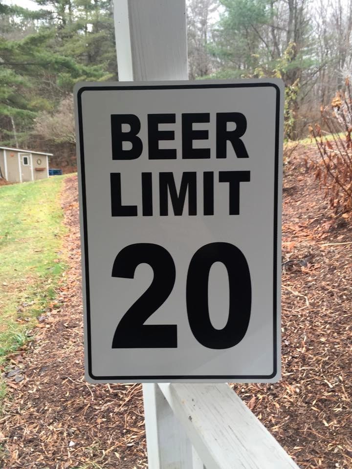 Beer Limit 20 12x18 White Aluminum Sign Etsy