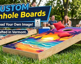 Custom Cornhole Board Skins, Upload Your Image, Set of 2 Vinyl Wraps (24x48)