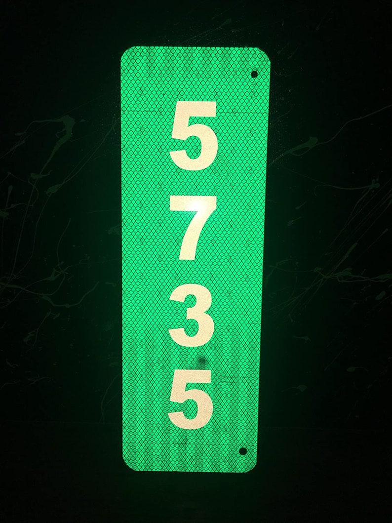 Reflective Green Vertical 911 Address Aluminum Sign Street Etsy