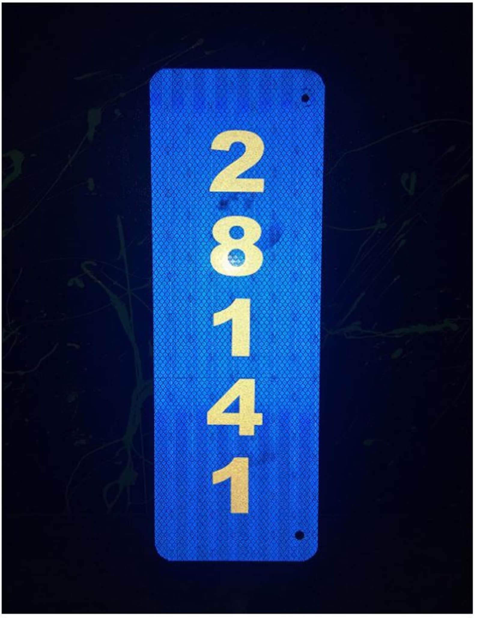 Reflective Blue 911 Address Aluminum Sign with numbers on ONE Etsy