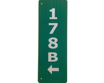 Reflective Green Vertical Double sided 911 Address Aluminum Sign with arrow, Street sign, 911 sign.