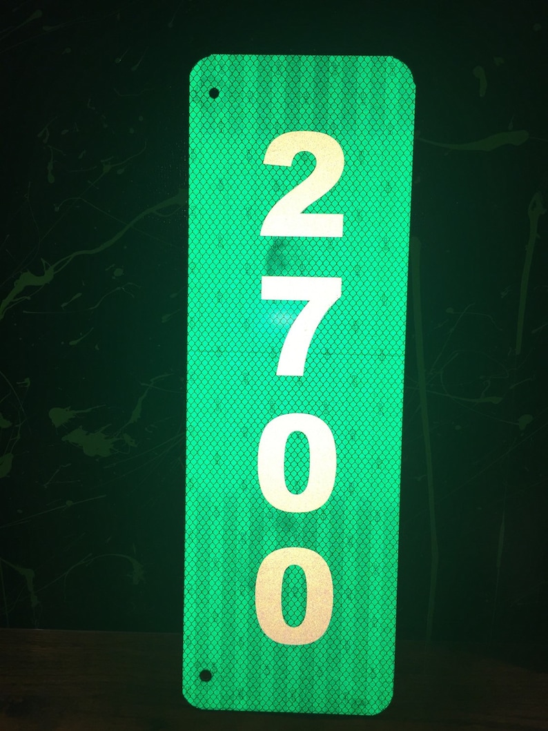 Reflective Green or Blue Vertical Double sided 911 Address Etsy