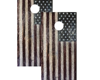 American Flag Cornhole Board Skin Wrap Decals - Vinilo Laminado Impermeable - 48 x 24 pulgadas (2 Paquete), Cornhole Wrap, Cornhole