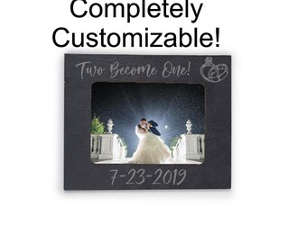 Custom slate Picture frame, Engraved Picture Frame, Wedding Frames