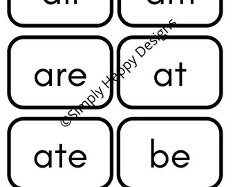 Tarjetas de vocabulario visual para jardín de infantes, vocabulario visual básico, vocabulario visual Dolch, 52 vocabulario visual, vocabulario visual, palabras de alta frecuencia, lista de palabras