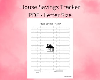 House Savings Tracker Printable - PDF - Letter Size