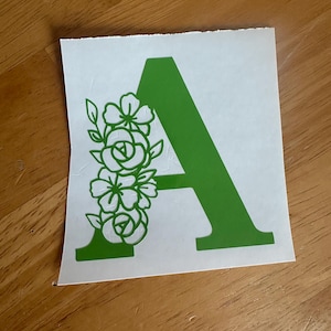 Initial Decal | Monogram Decal | Floral Initial | Personalized Decal | Initial Sticker | Monogram Sticker | Personalized Sticker | Cup Decal