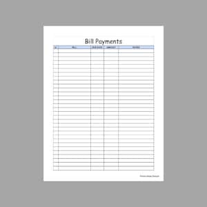 Bill Payment Tracker - PDF - Letter Size