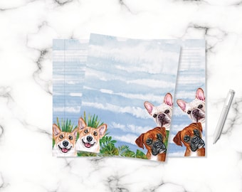Printable Corgi & Friends stationery notebook journal style paper || Printable Stationery set || Printable notebook paper || US Letter - A4