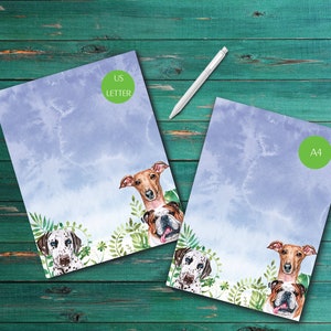 Afdrukbaar Dalmatian & Friends ongevoerd, door de universiteit geregeerd papier in dagboekstijl || Afdrukbaar briefpapier