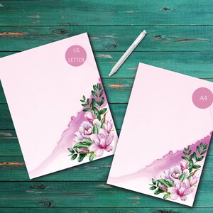 Do druku Magnolie bez linii, papier w stylu college-ruled i w stylu dziennika
