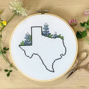 Bluebonnet Cross Stitch Pattern: Texas Embroidery Art (PDF Pattern)