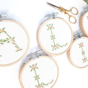 Floral Cross Stitch Alphabet Pattern: Spring Embroidery (PDF Pattern)