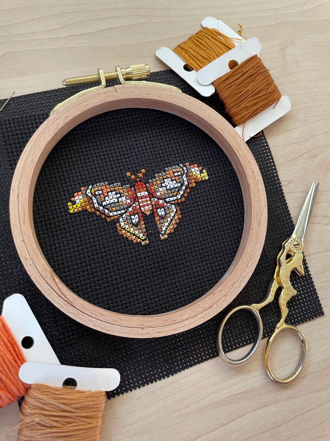 Atlas Moth Cross Stitch Pattern - Mini Moth - Etsy