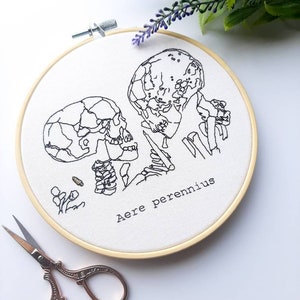 The Lovers of Valdaro Embroidery Pattern: Skeleton Art (PDF Pattern)