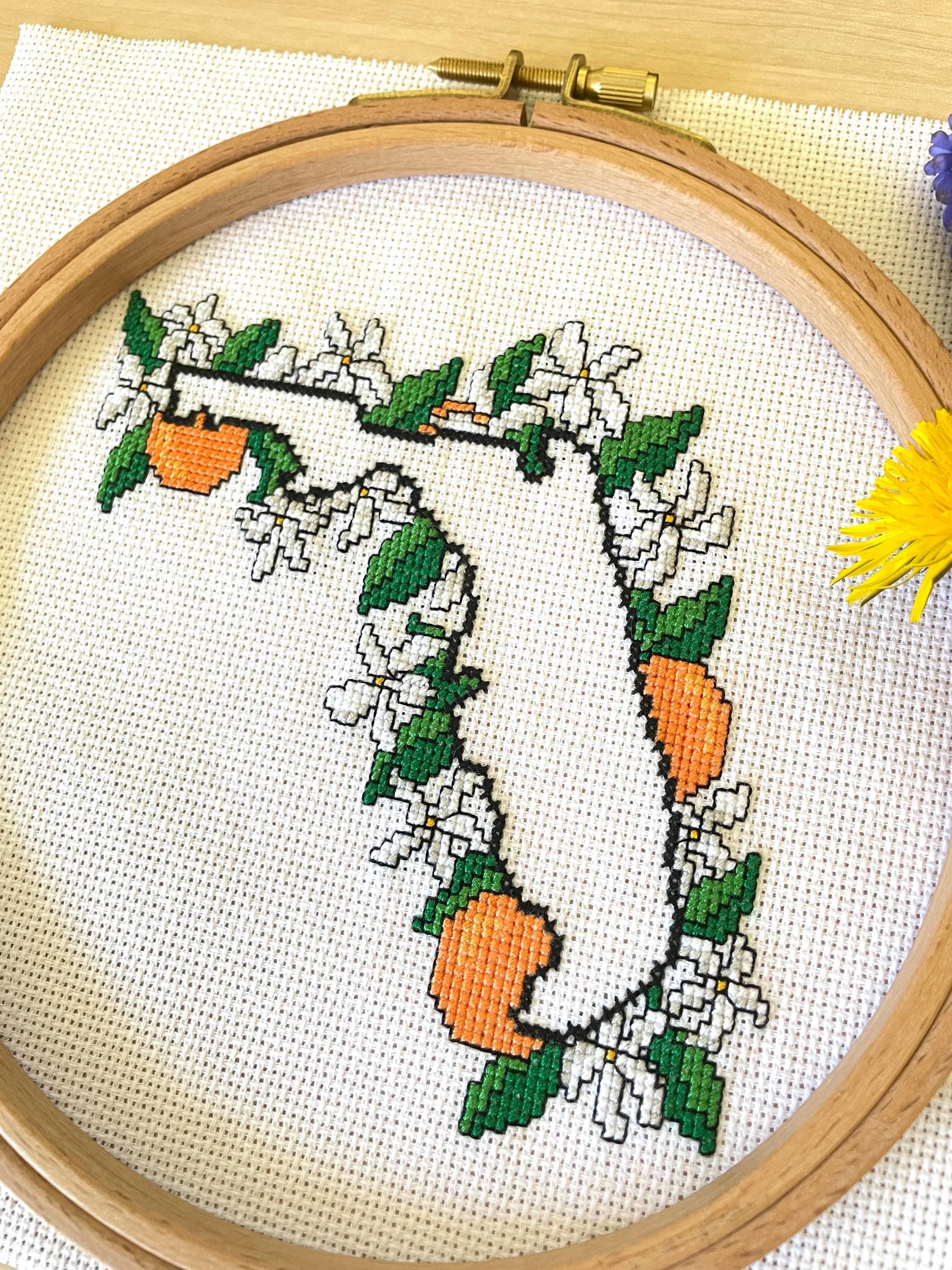 Orange Blossom Cross Stitch Pattern: Florida State Flower (PDF