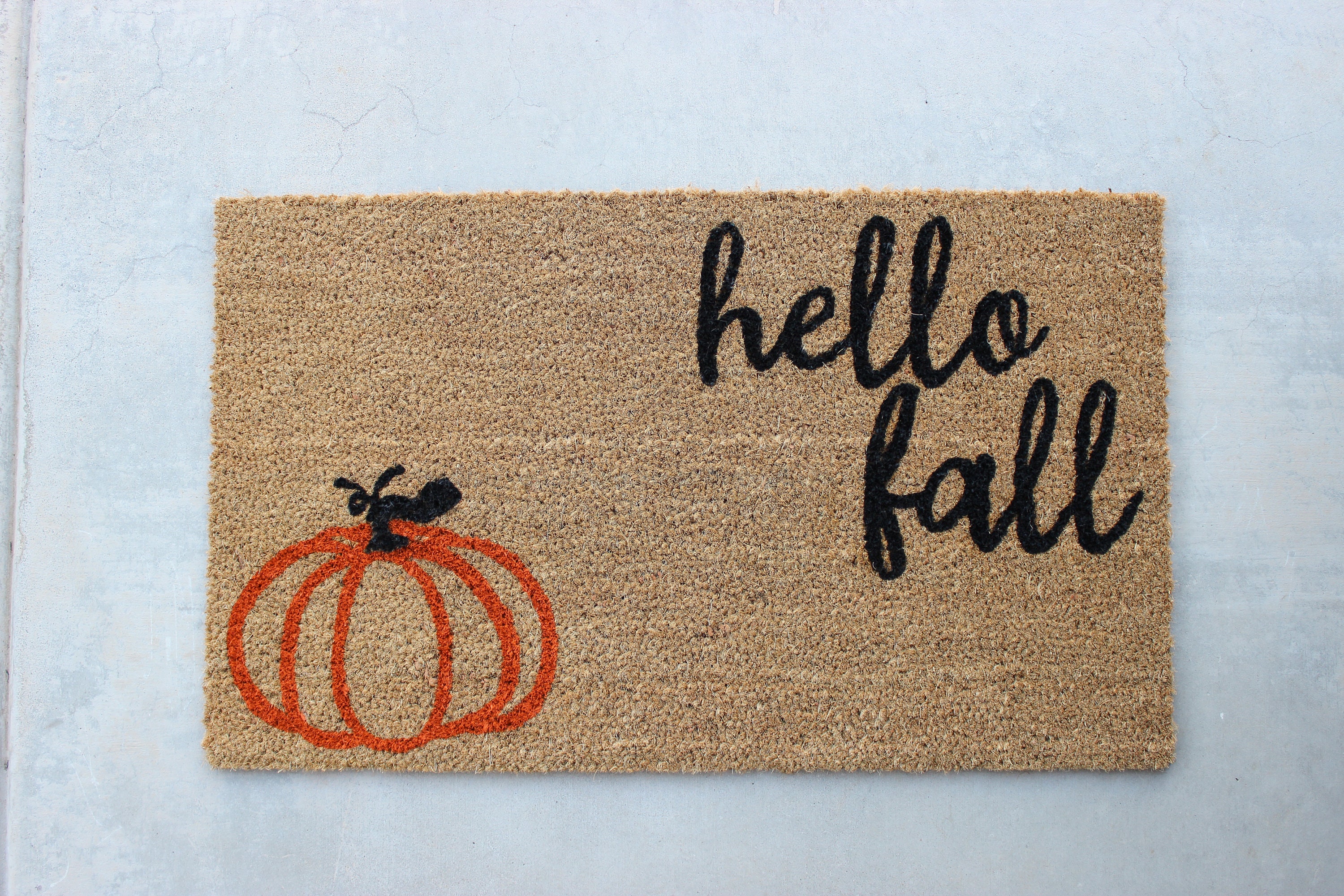 Hello Fall Doormat Autumn Doormat Fall Doormat Pumpkin Etsy