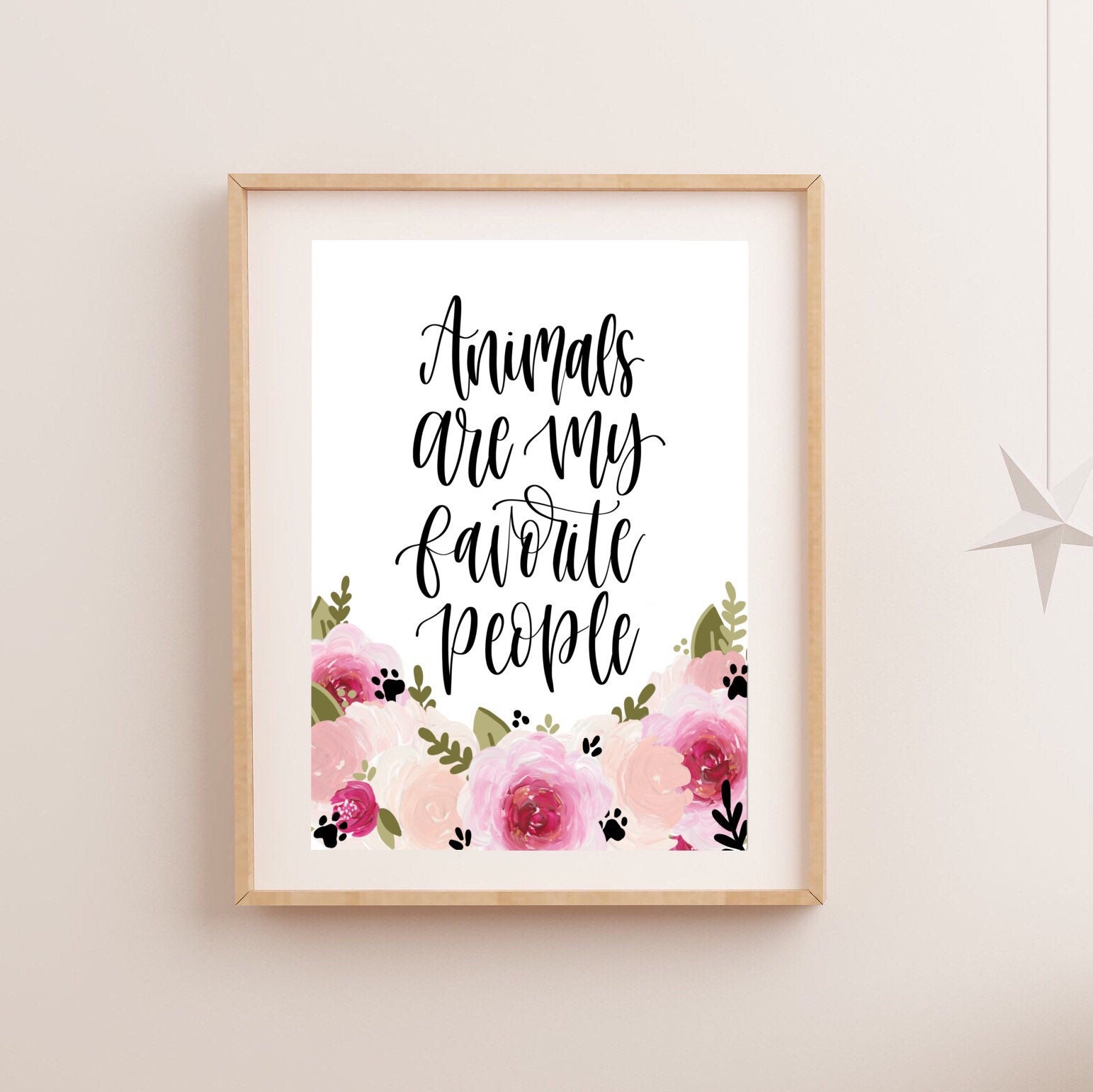 Animal Lover Art Print Pet Lover Gift Animals are my | Etsy