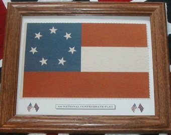 American Civil War Flag, 7 Star Flag, Stars and Bars, 1st National Southern Flag, Partriotic Wall Decor, Wall Art.