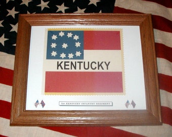 American Civil War Flag, Southern Stars and Bars Flag. 1st Kentucky Infantry, Partriotic Wall Decor, Wall Art.