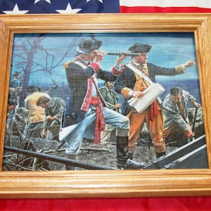 Framed American Revolution Print. Continental Army, Digging Trenches at Yorktown
