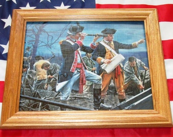 Framed American Revolution Print. Continental Army, Digging Trenches at Yorktown, Patriotic Wall Art, Wall Decor.