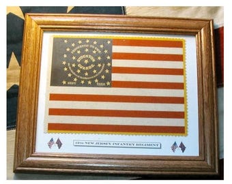 34 Star Flag, American Flag, Civil War Flag....12th New Jersey Vols, Patriotic Wall Decor, Wall Art.