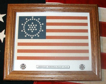 Bandera estadounidense de 48 estrellas, bandera de la paz de Wayne Whipple de 1912, decoración de pared patriótica americana, arte de pared.