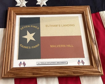American Civil War Flag, Southern Flag. 1st Texas Infantry. Texas Flag, Patriotic Wall Art, Wall Decor.