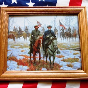 Civil War Print. Generals Robert E Lee, James Longstreet at Fredericksburg, Wall Decor
