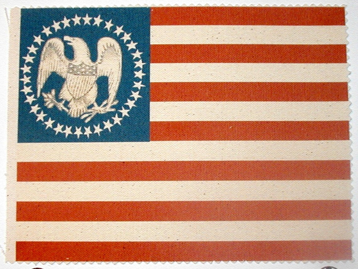 Framed 34 Star Flag American Eagle Flag Civil War Flag
