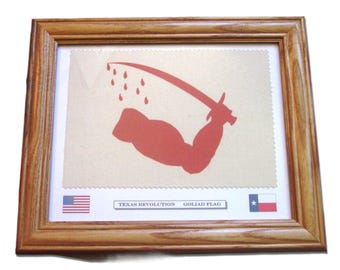 Bandera Goliad de la Revolución de Texas... Bandera del Brazo Sangriento de Texas, 1835, Decoración de pared partidista, Arte de pared.