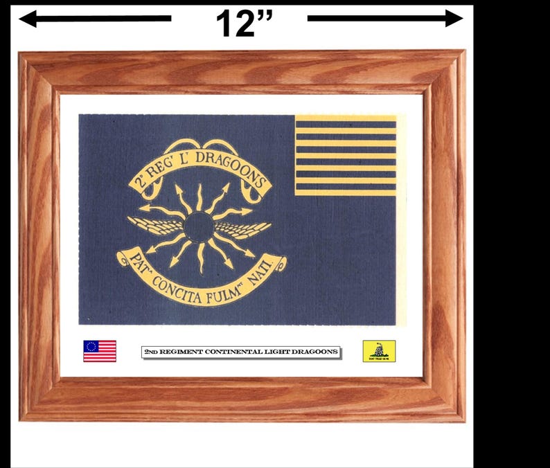 Drapeau de l'armée continentale américaine, drapeau de la guerre d'indépendance 2e dragons lumineux, art mural patriotique, décoration murale. image 3